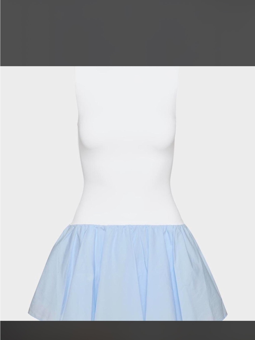 Babaton White Tag on Light Blue Fabric - Picture 2 of 3